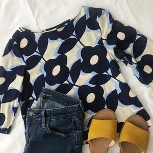 H&M 3/4 Sleeve Floral Crop Top